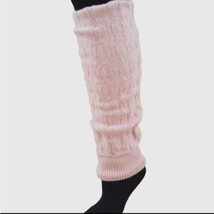 Pink Cable Knit Alpaca Leg Warmers